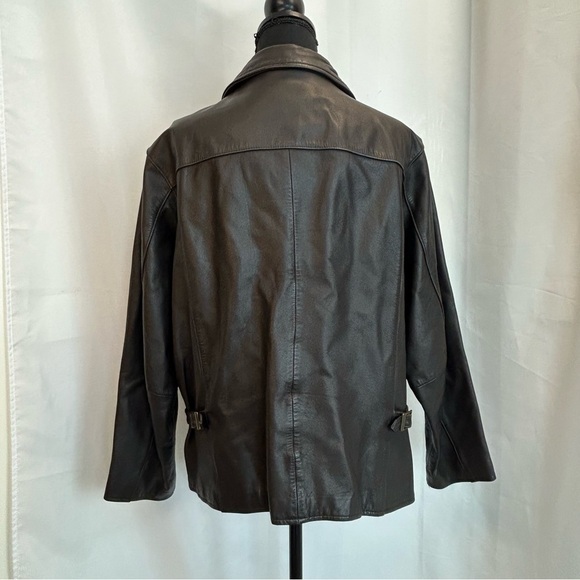 EDDIE Bauer women’s dark chocolate brown vintage leather jacket Sz XL - Picture 7 of 14